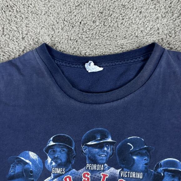 Boston Red Sox Shirt Mens XL Blue Red 2013 World Series Champions Majestic FLAW - Picture 8 of 13